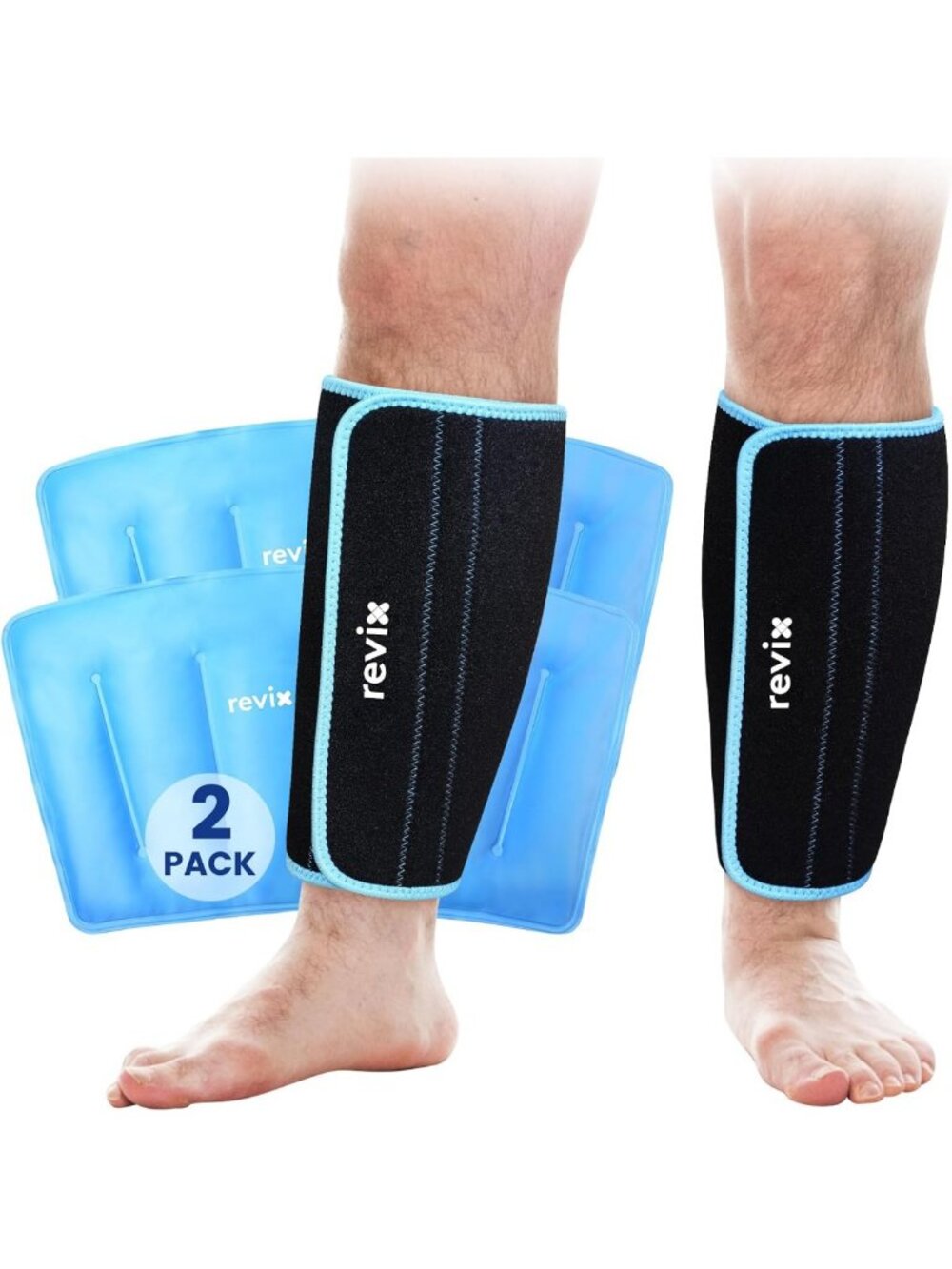 XL Reusable Gel Ice Pack Wraps for Calf, Leg & Elbow Relief - Pain Relief